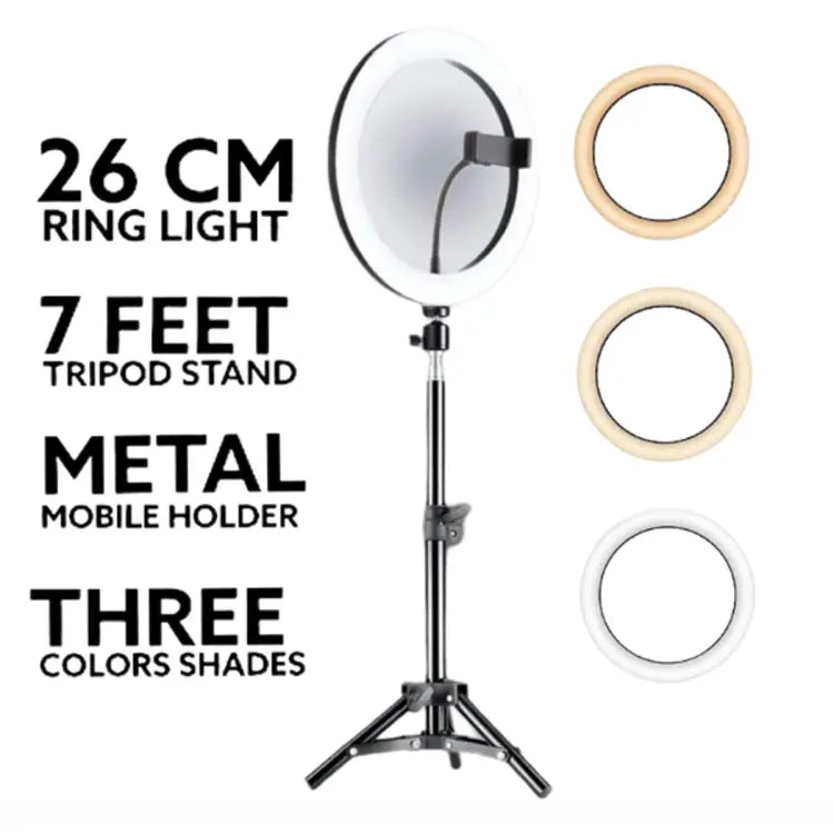 26CM Selfie LED Ring Light with 7ft Tripod Stand Mobile Phone Holder